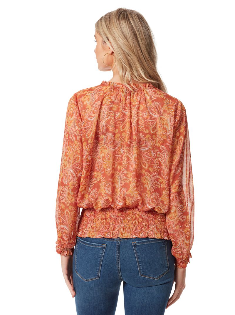 Women's Jessica Simpson Emery Blouse Tops Orange | DPSTX-0861