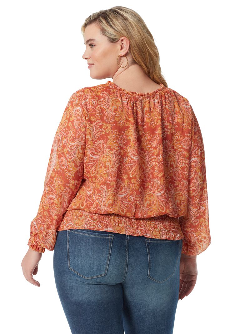 Women's Jessica Simpson Emery Blouse Tops Orange | DPSTX-0861