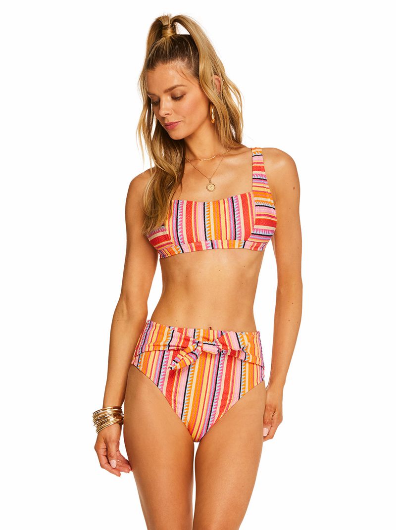 Women's Jessica Simpson Escape to Pacific Retro Bikini Tops Multicolor | HTGSM-7921