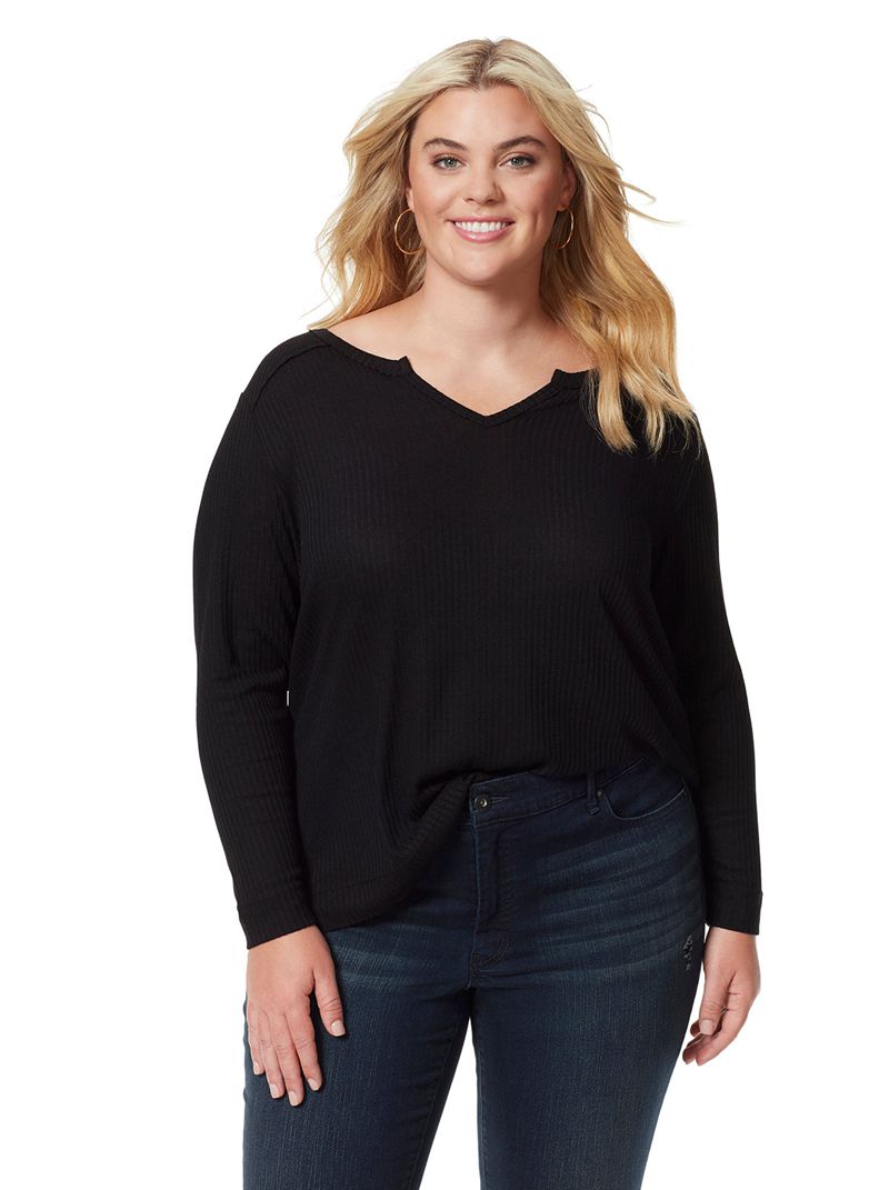 Women's Jessica Simpson Esma Tops Black | KHECR-6793