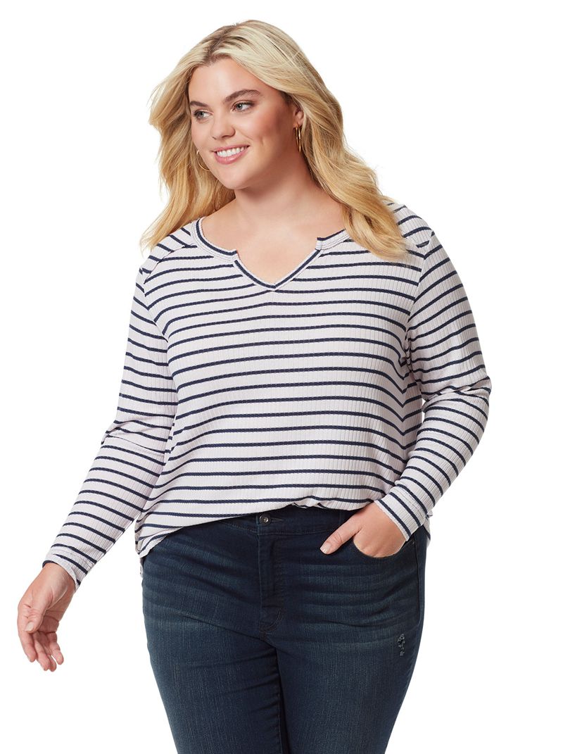 Women's Jessica Simpson Esma Tops Purple Stripes | YRKBT-4715