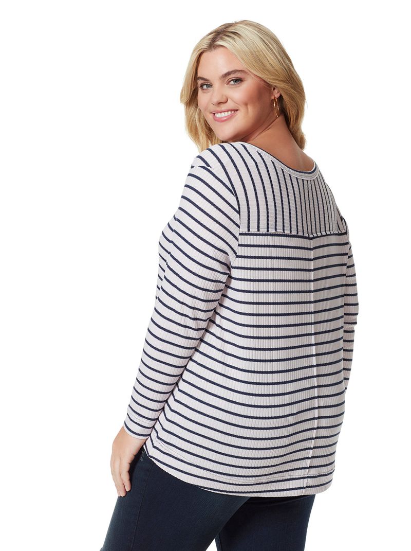 Women's Jessica Simpson Esma Tops Purple Stripes | YRKBT-4715