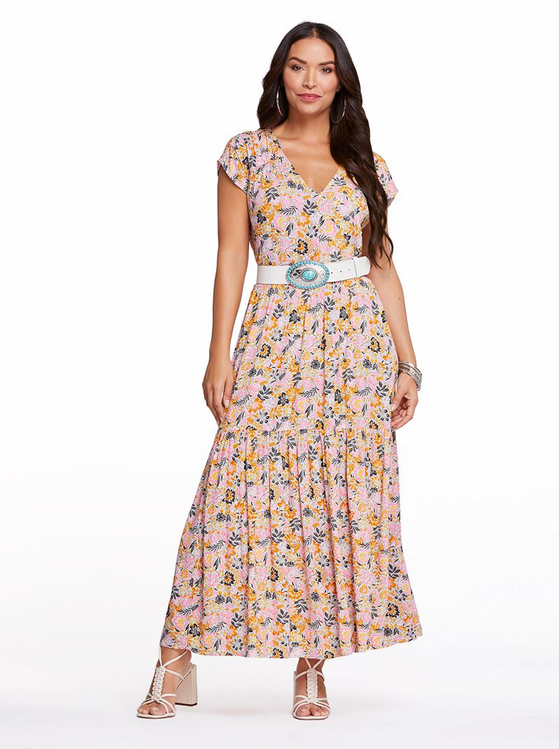 Women's Jessica Simpson Esther Maxi Dress Multicolor | MWDFC-8105