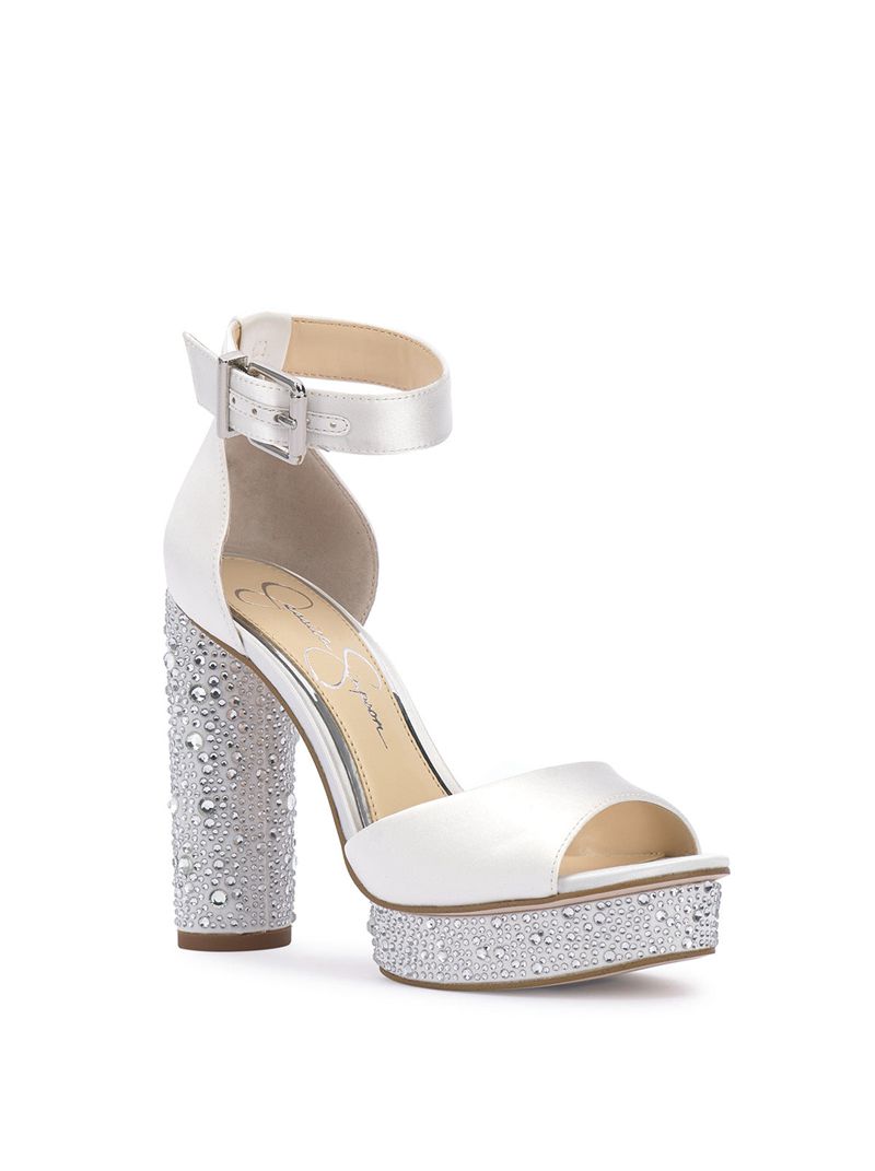 Women's Jessica Simpson Everyn Platform Shoes White | GFCUN-7053