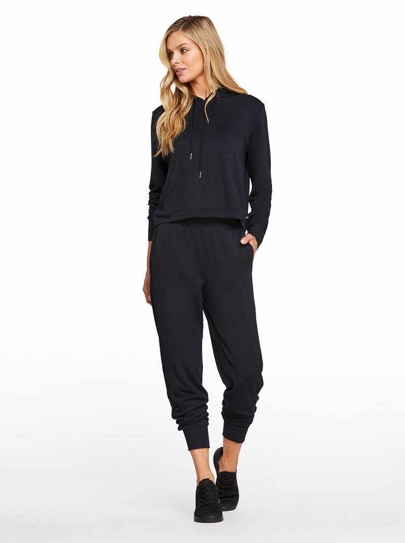 Women's Jessica Simpson Fisher Crop Loungewear Black | HGWBR-0615