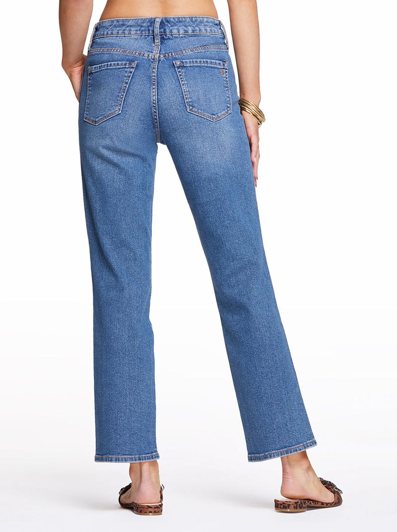 Women's Jessica Simpson Flirt High Rise Straight Crop Jeans Blue | FRDMQ-4657