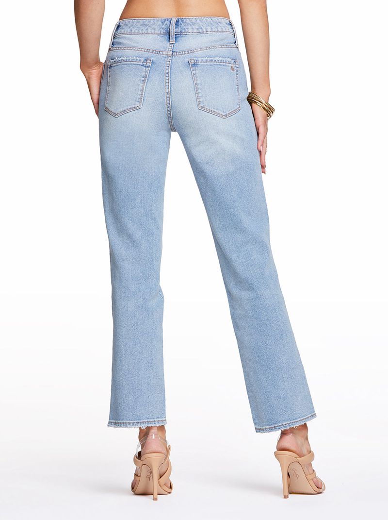 Women's Jessica Simpson Flirt High Rise Straight Crop Bottoms Blue | MVWIA-2987