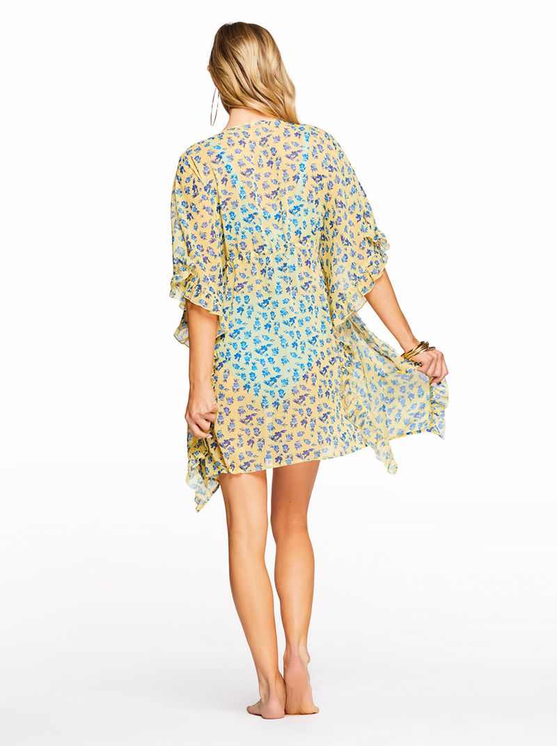 Women's Jessica Simpson Floral Delight Cover Ups Green | FWVBL-2736