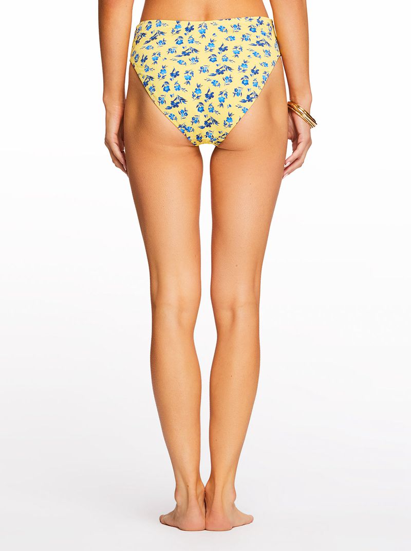 Women's Jessica Simpson Floral Delight High Waisted Bikini Bottoms Green | UYZSN-6319