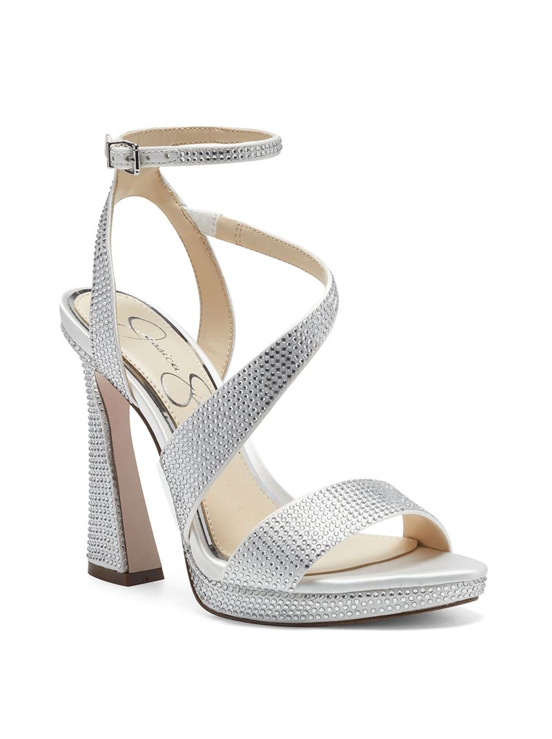 Women's Jessica Simpson Friso Sandals White | FGTXP-1290