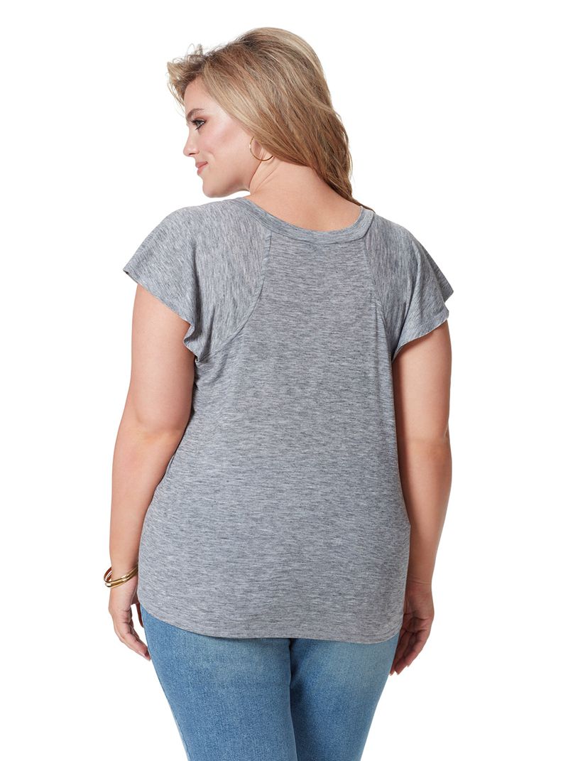 Women's Jessica Simpson Gracie T Shirts Grey | CHFLN-5978