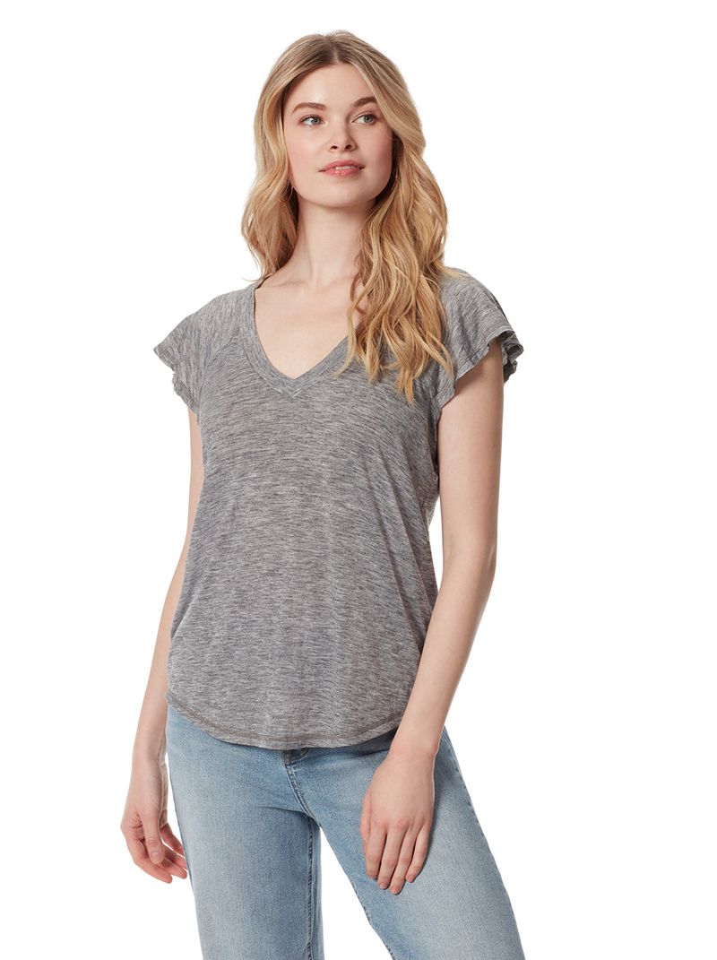 Women\'s Jessica Simpson Gracie Tops Grey | ZUYNX-1837