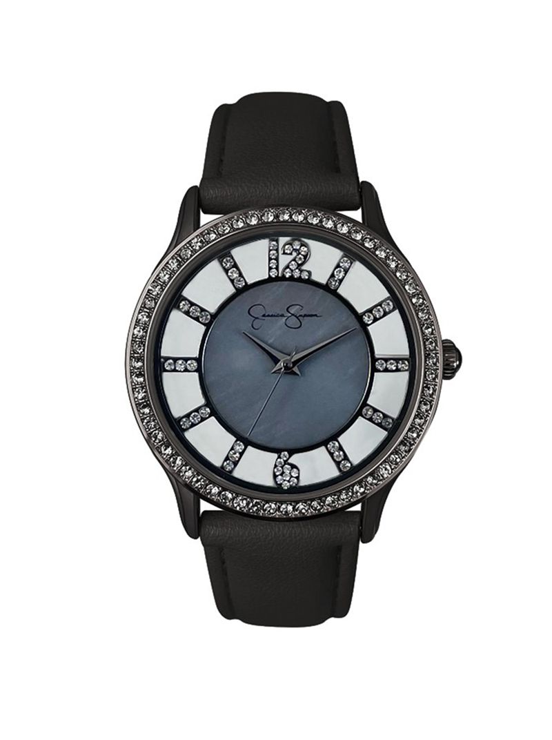 Women\'s Jessica Simpson Gunmetal Tone Genu Watches Black | UPFLG-1280