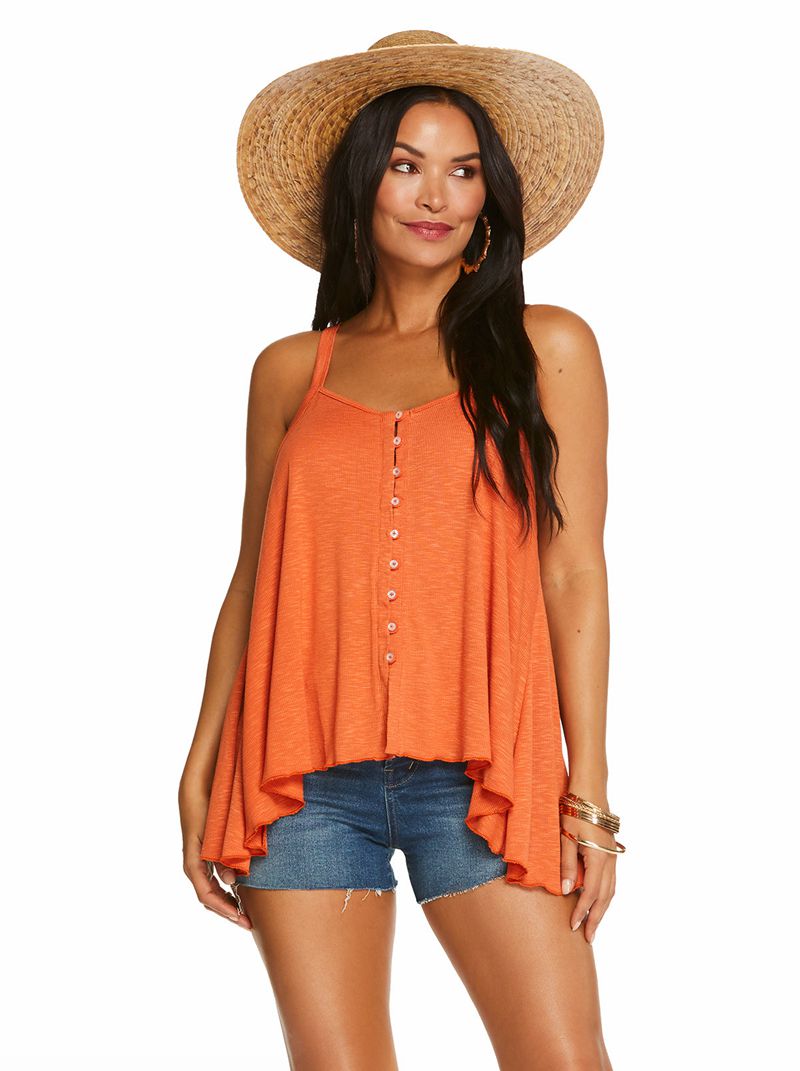 Women\'s Jessica Simpson Gwen Tops Orange Red | JDQMV-2198