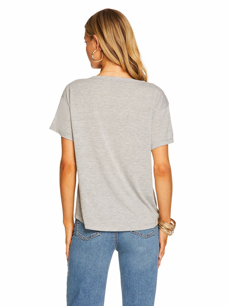 Women's Jessica Simpson Harlow Graphic Tops Light Grey | PGJYX-4985