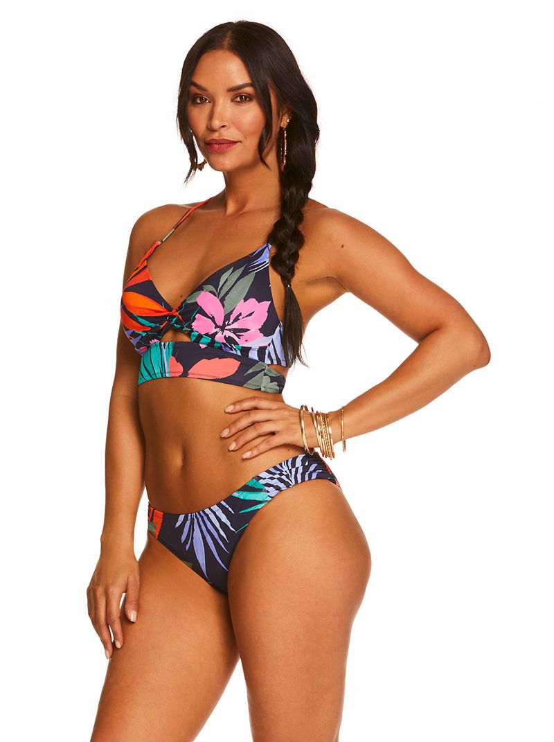 Women's Jessica Simpson Island Paradise Twist Front Cami Bikini Tops Multicolor | MQTBX-9713