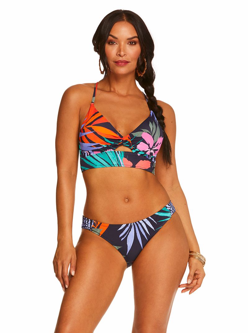 Women\'s Jessica Simpson Island Paradise Twist Front Cami Bikini Tops Multicolor | MQTBX-9713