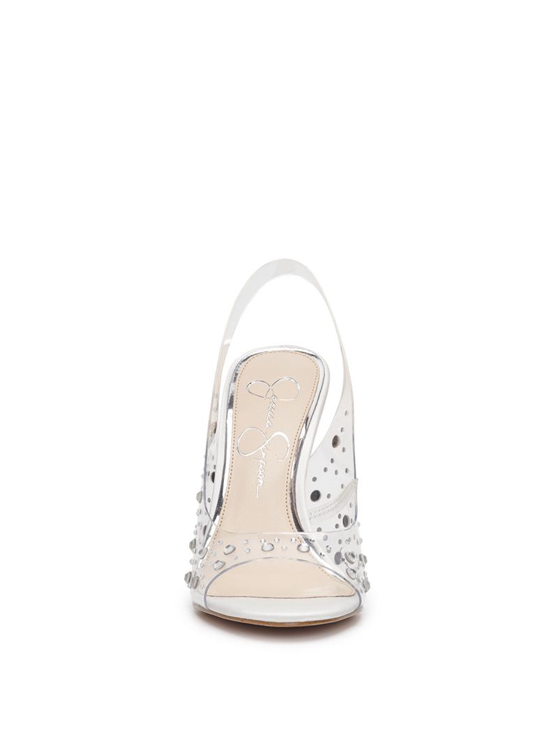 Women's Jessica Simpson JaiseySl Sandals White | UNTGC-2719