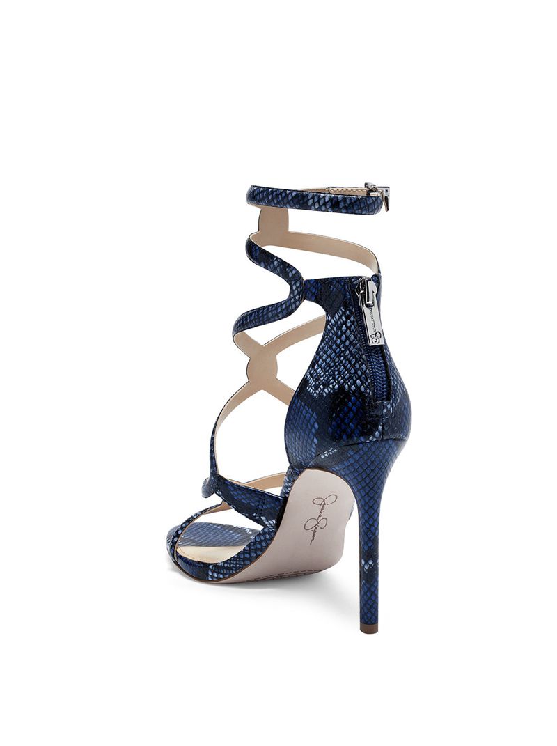 Women's Jessica Simpson Janya Sandals Blue Snake | AKLMQ-5193