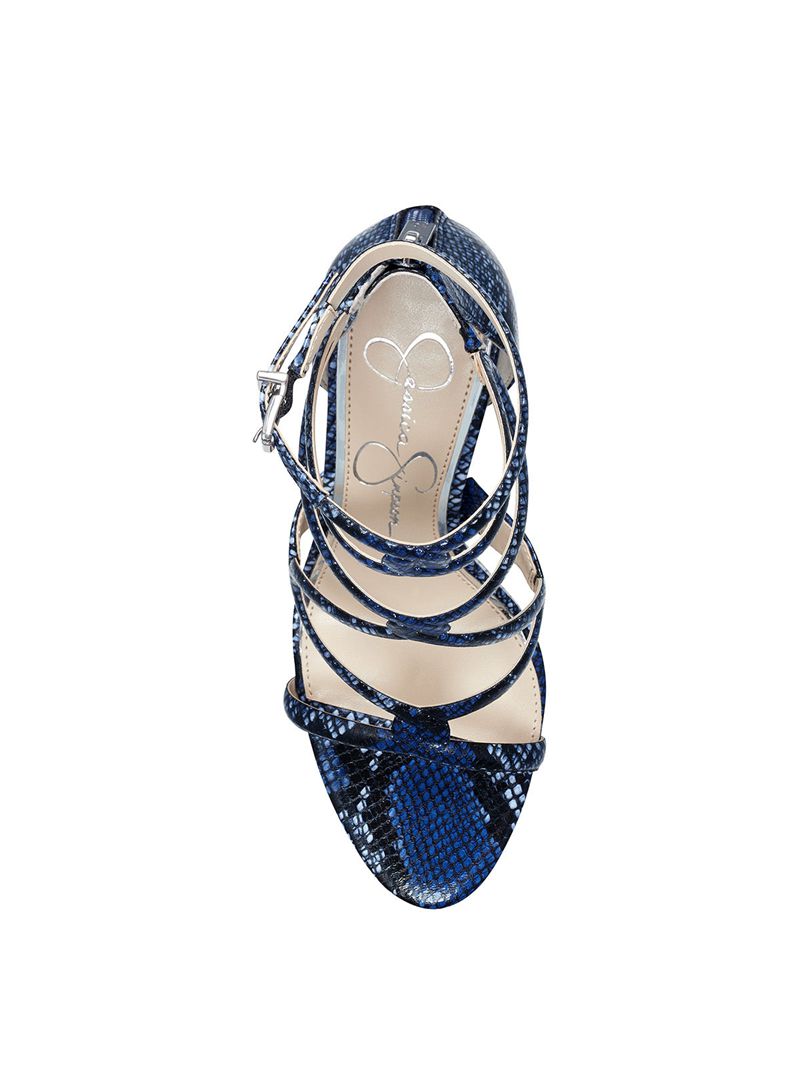 Women's Jessica Simpson Janya Sandals Blue Snake | AKLMQ-5193