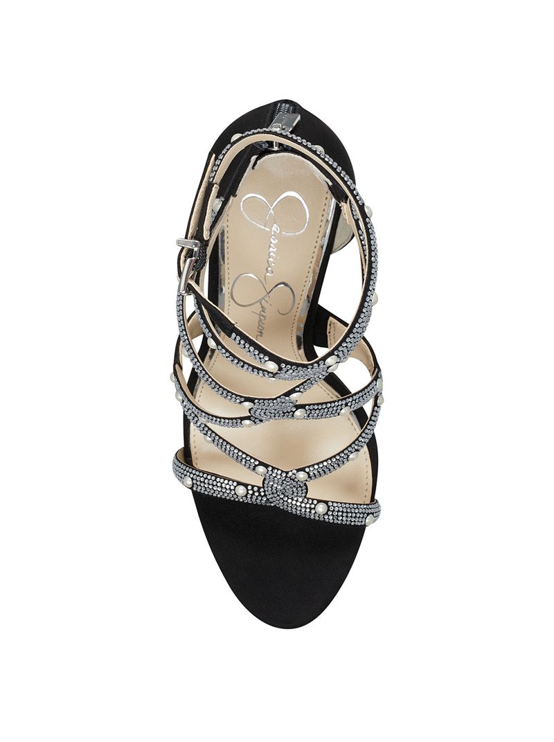 Women's Jessica Simpson Janya Sandals Black | FXEUT-9087