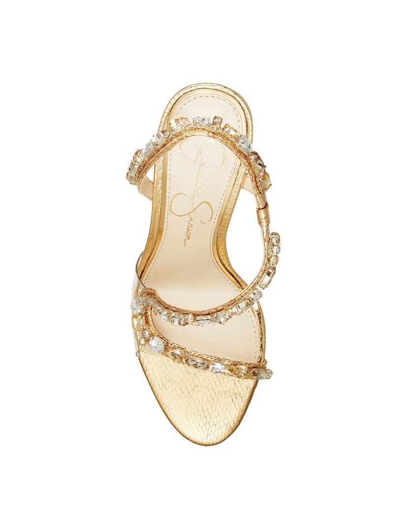 Women's Jessica Simpson Jayc Sandals Gold | XHZVG-7532