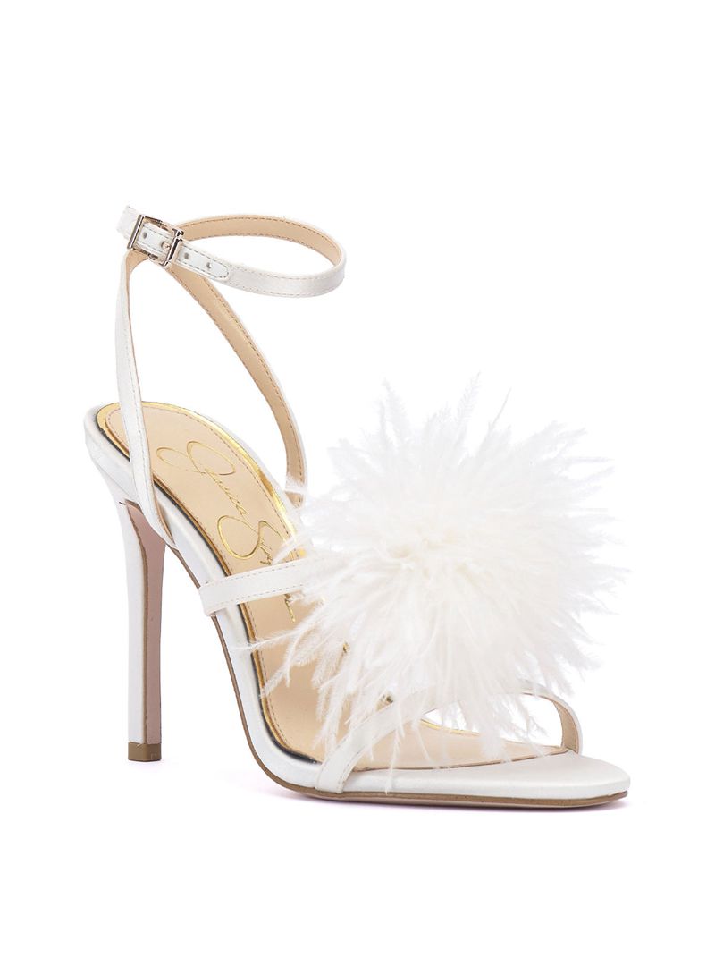 Women's Jessica Simpson Jenevya Sandals White | VGPKB-1039