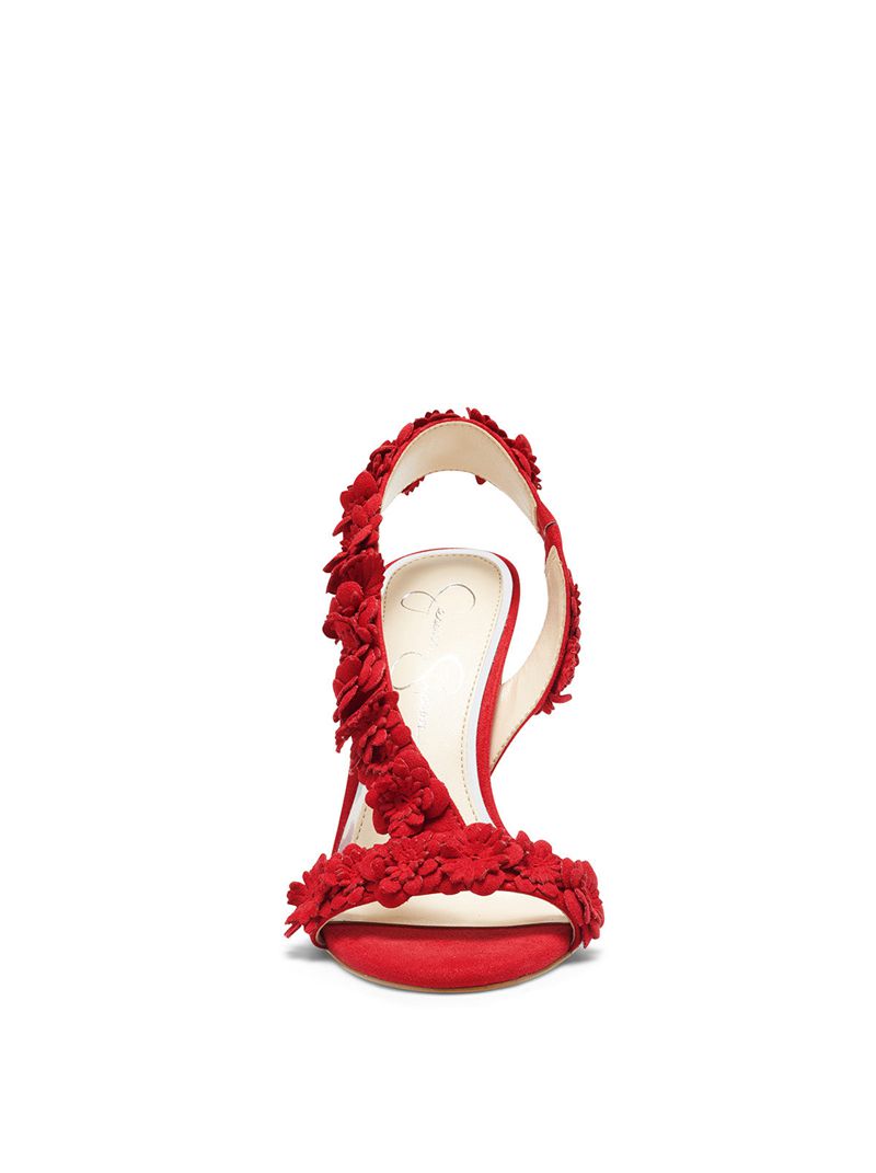 Women's Jessica Simpson Jess Sandals Red | RHUKE-6251