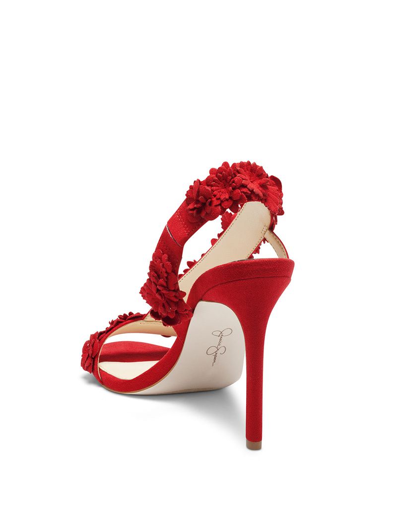 Women's Jessica Simpson Jess Sandals Red | RHUKE-6251