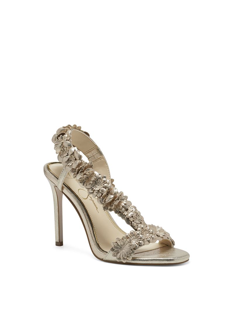 Women's Jessica Simpson Jess Sandals Silver | VMXTR-1509