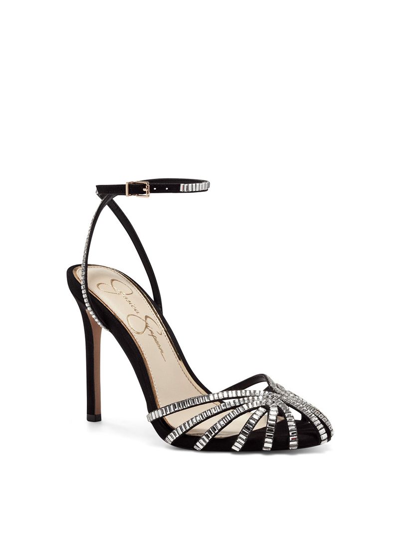 Women's Jessica Simpson Jileta Sandals Black | MVAQW-8915