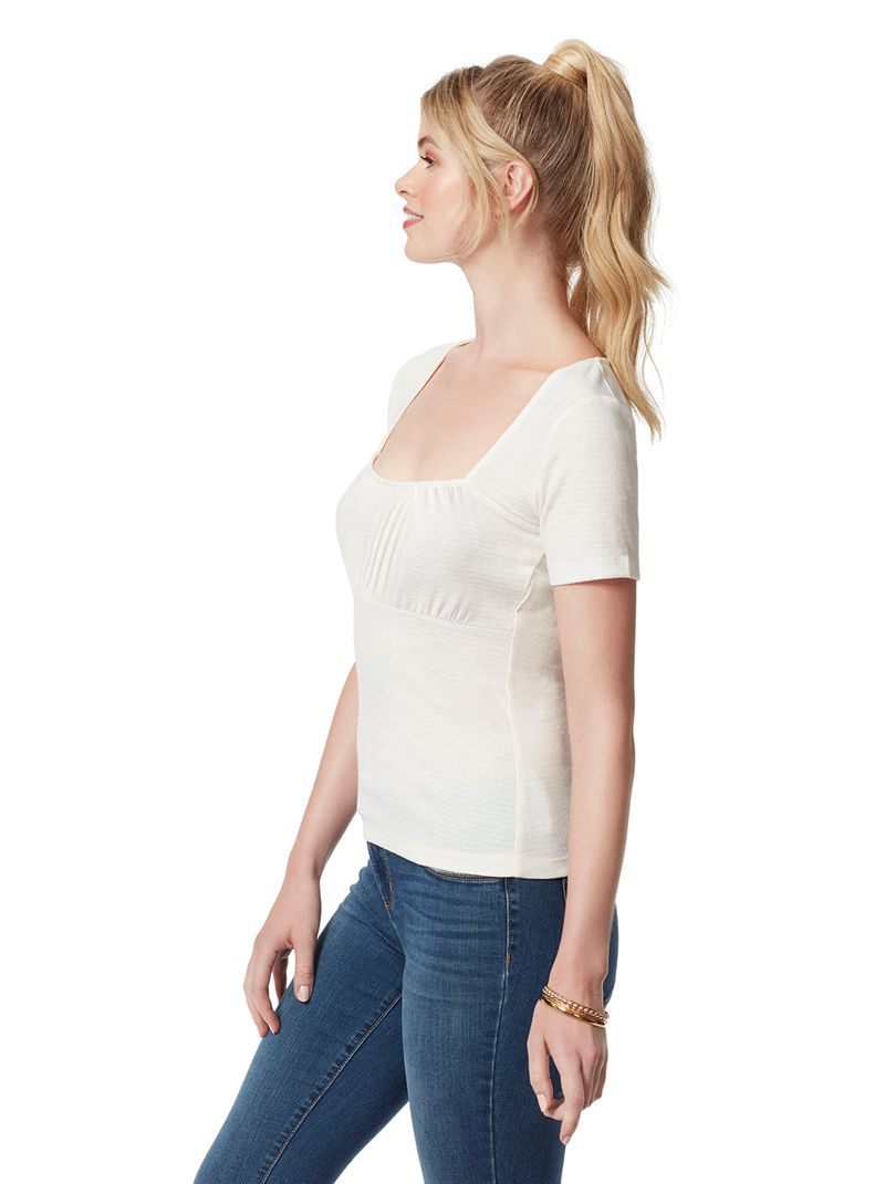 Women's Jessica Simpson Jordyn Sweetheart Tops White | NVDIH-1036