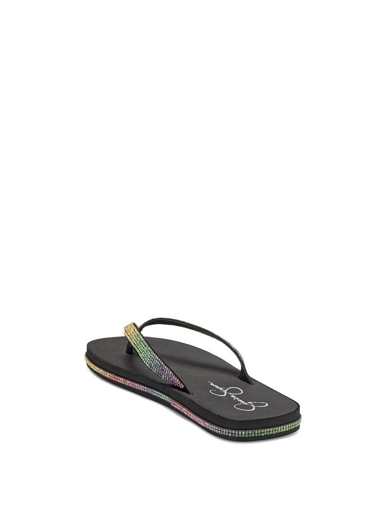 Women's Jessica Simpson Kalouy Slides Black | INQYA-1852