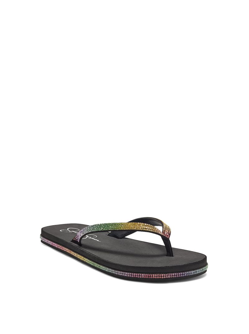 Women's Jessica Simpson Kalouy Slides Black | INQYA-1852