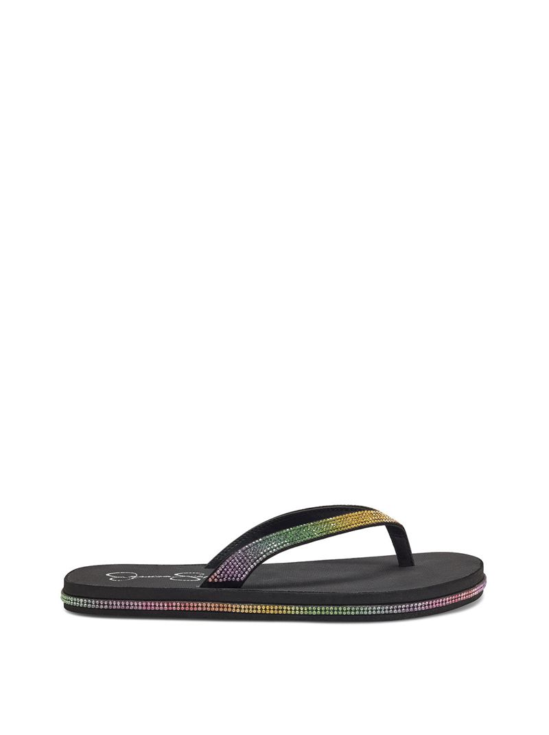 Women\'s Jessica Simpson Kalouy Slides Black | INQYA-1852