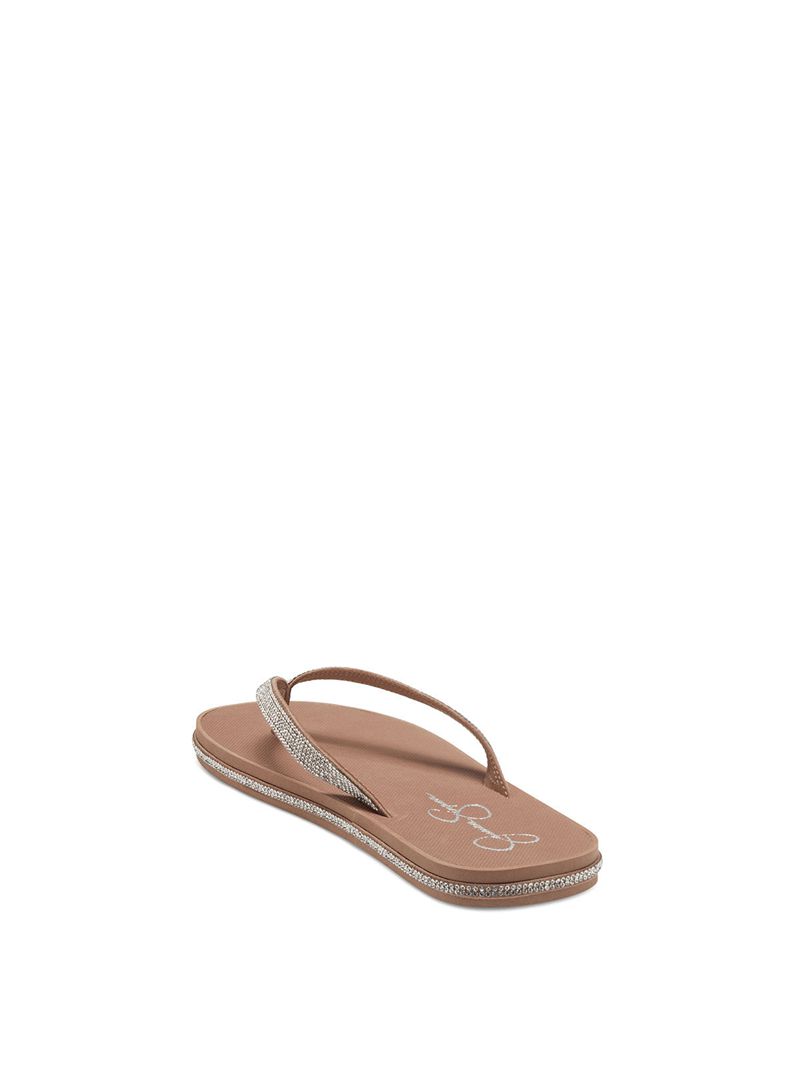 Women's Jessica Simpson Kalouy Slides Brown | BGSNA-4780