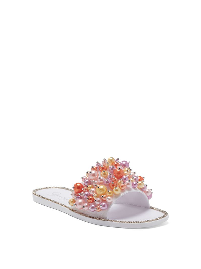 Women's Jessica Simpson Kassime Sandals White Multicolor | GBQND-4895