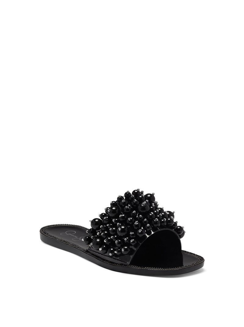 Women's Jessica Simpson Kassime Slides Black | OHKJB-2306