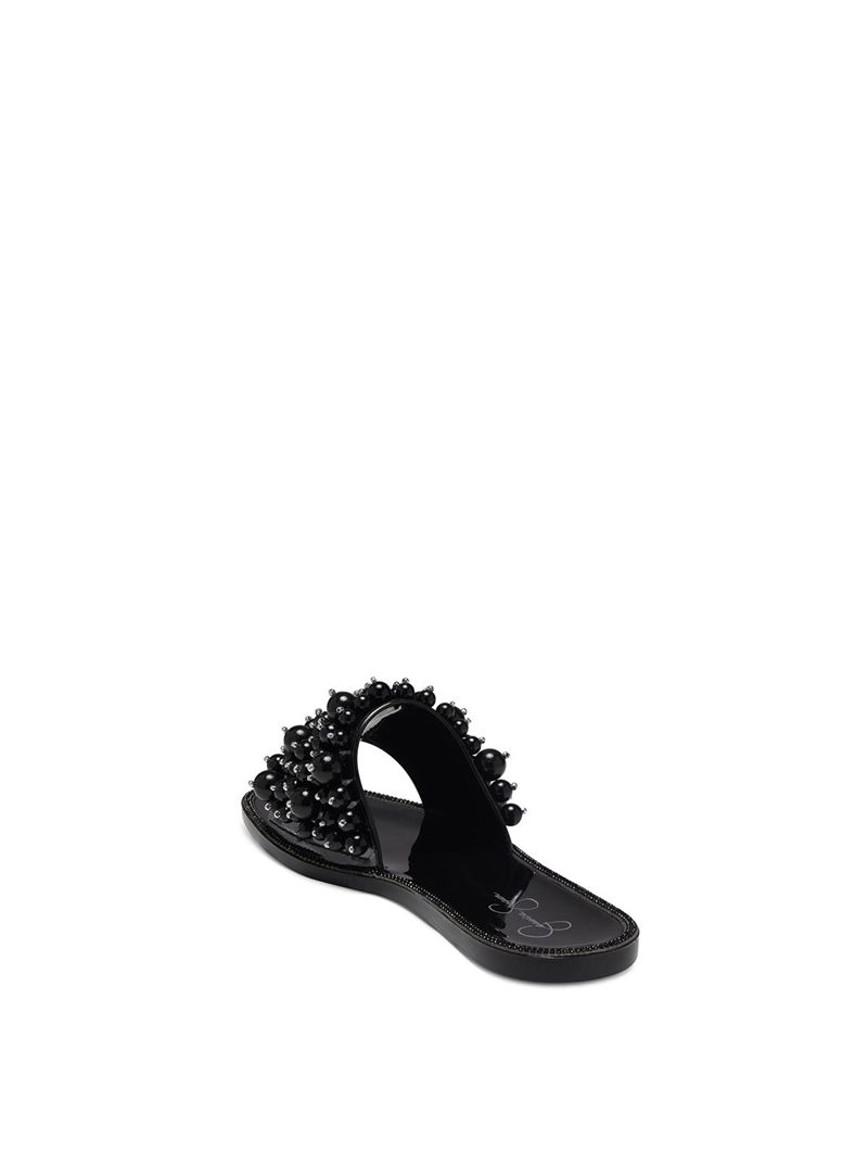 Women's Jessica Simpson Kassime Slides Black | PLNDZ-0138