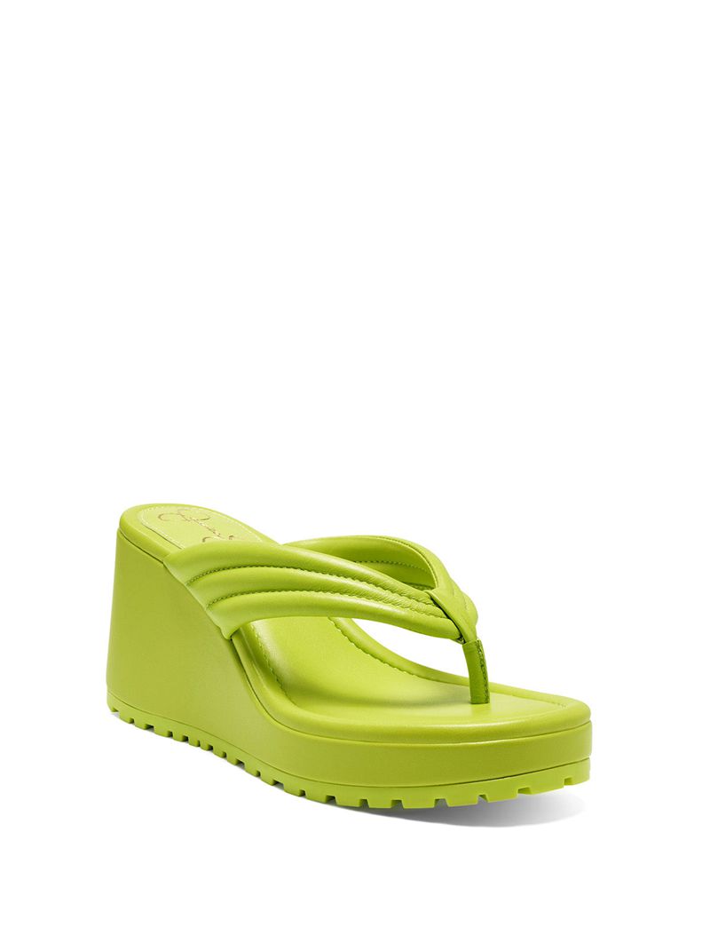 Women's Jessica Simpson Kemnie Platform Shoes Green | FAJGD-3926