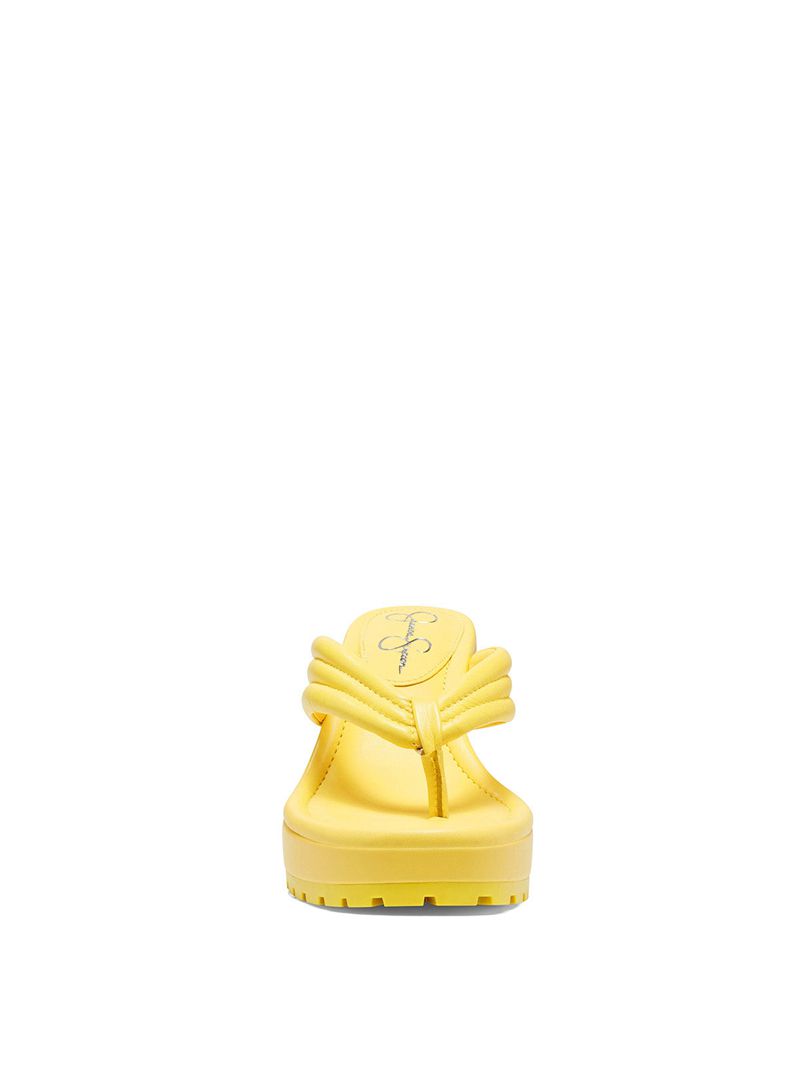 Women's Jessica Simpson Kemnie Platform Shoes Yellow | MKDAS-0745