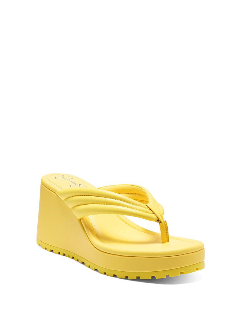 Women's Jessica Simpson Kemnie Platform Shoes Yellow | MKDAS-0745