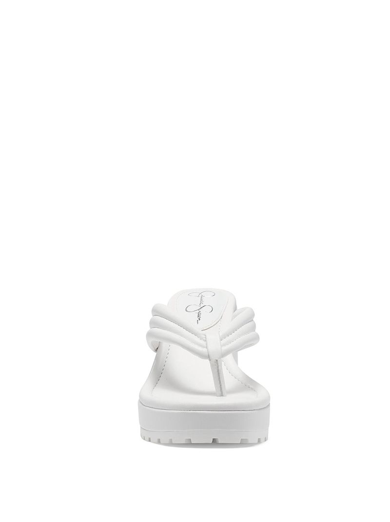 Women's Jessica Simpson Kemnie Platform Shoes White | YIFBR-0293