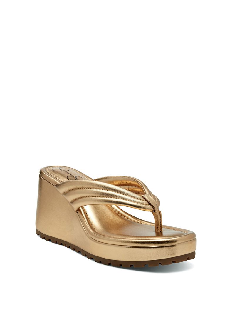 Women's Jessica Simpson Kemnie Sandals Light Gold | CFDXO-0584