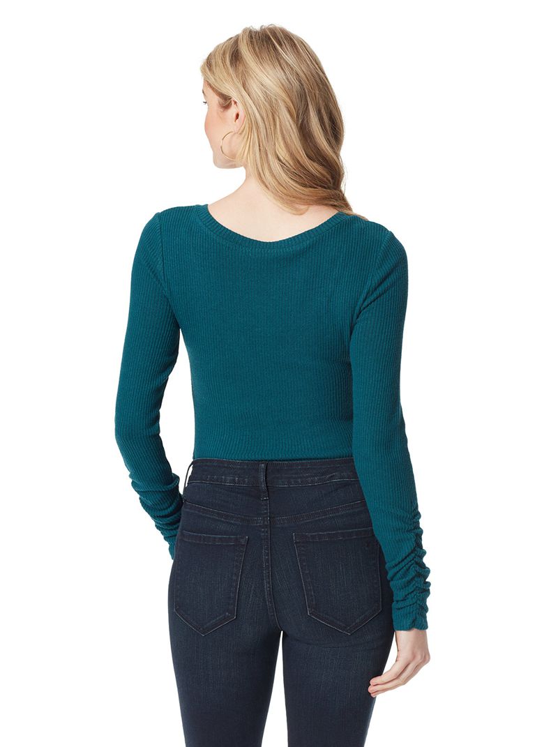 Women's Jessica Simpson Kira Tops Deep Turquoise | RWYHS-7291