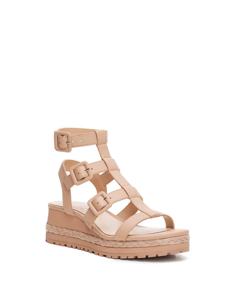 Women's Jessica Simpson Koyze Wedges Beige | OJABK-1670