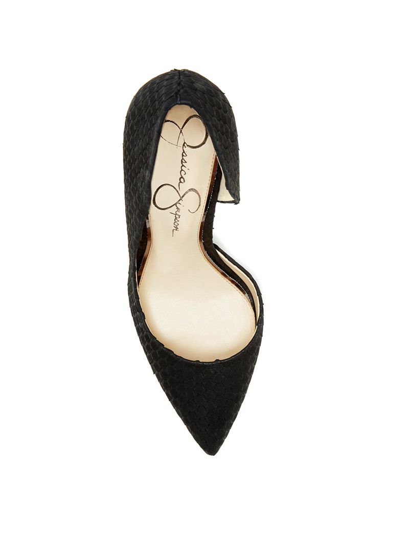 Women's Jessica Simpson Luc Pumps Black Snake | RNQHS-6792