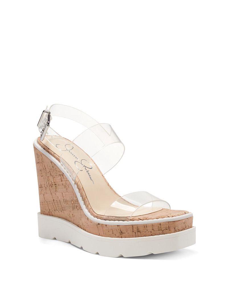 Women's Jessica Simpson Maede Wedges Transparent | SFIOD-4923