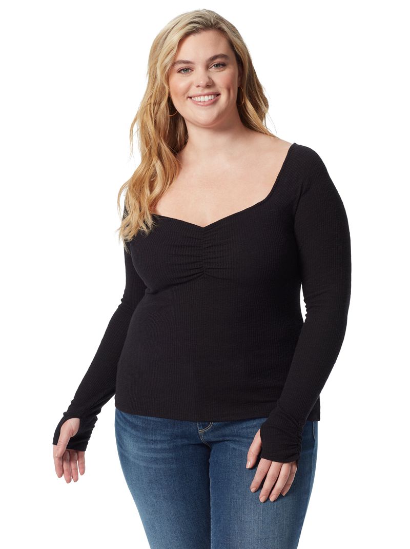 Women's Jessica Simpson Marlowe Tops Black | GKEXS-9760