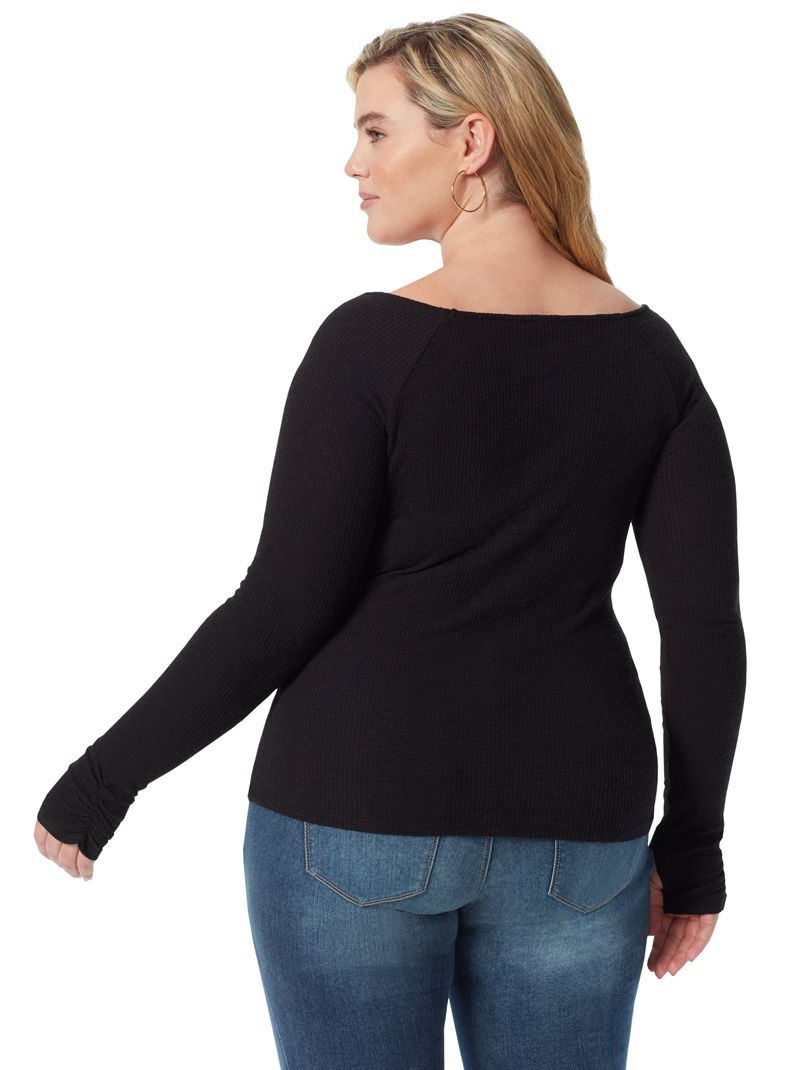 Women's Jessica Simpson Marlowe Tops Black | GKEXS-9760